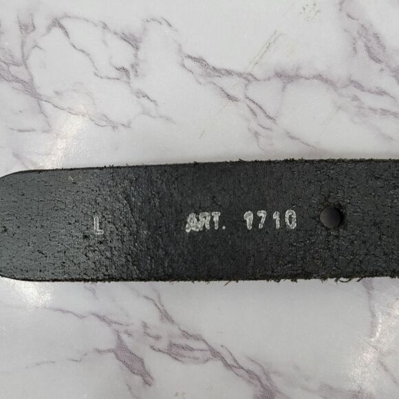 Fossil Vintage Italian Black Leather  and Silver Concho Coin Chain Women's Belt - Picture 6 of 14